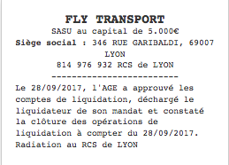 annonce legale sasu liquidation